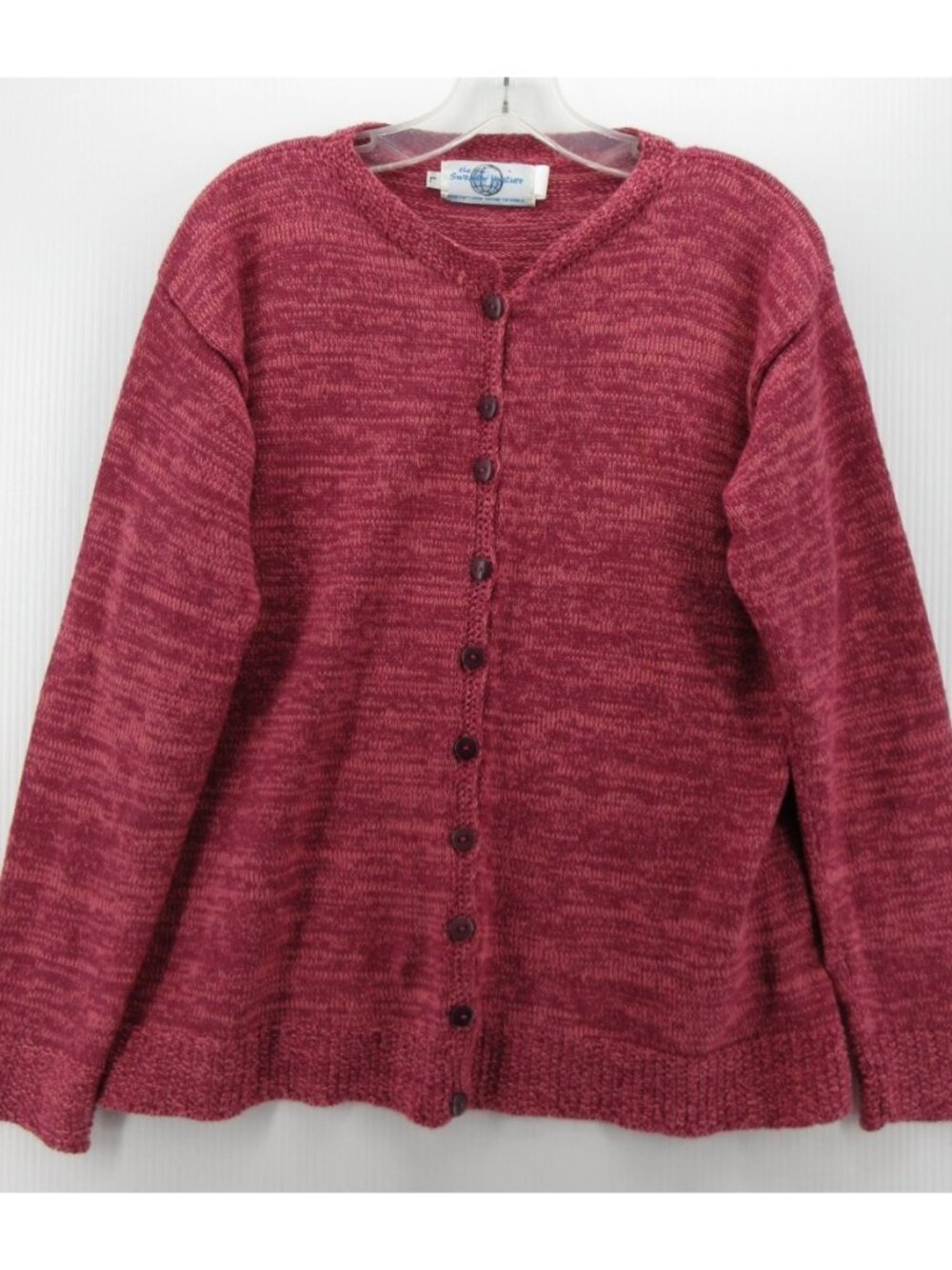 VINTAGE The Sweater Venture Large Cardigan Hand Knit Marled Button Up
